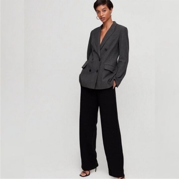 Aritzia Wilfred Gray Double Breasted Career Blazer - Picture 2 of 9
